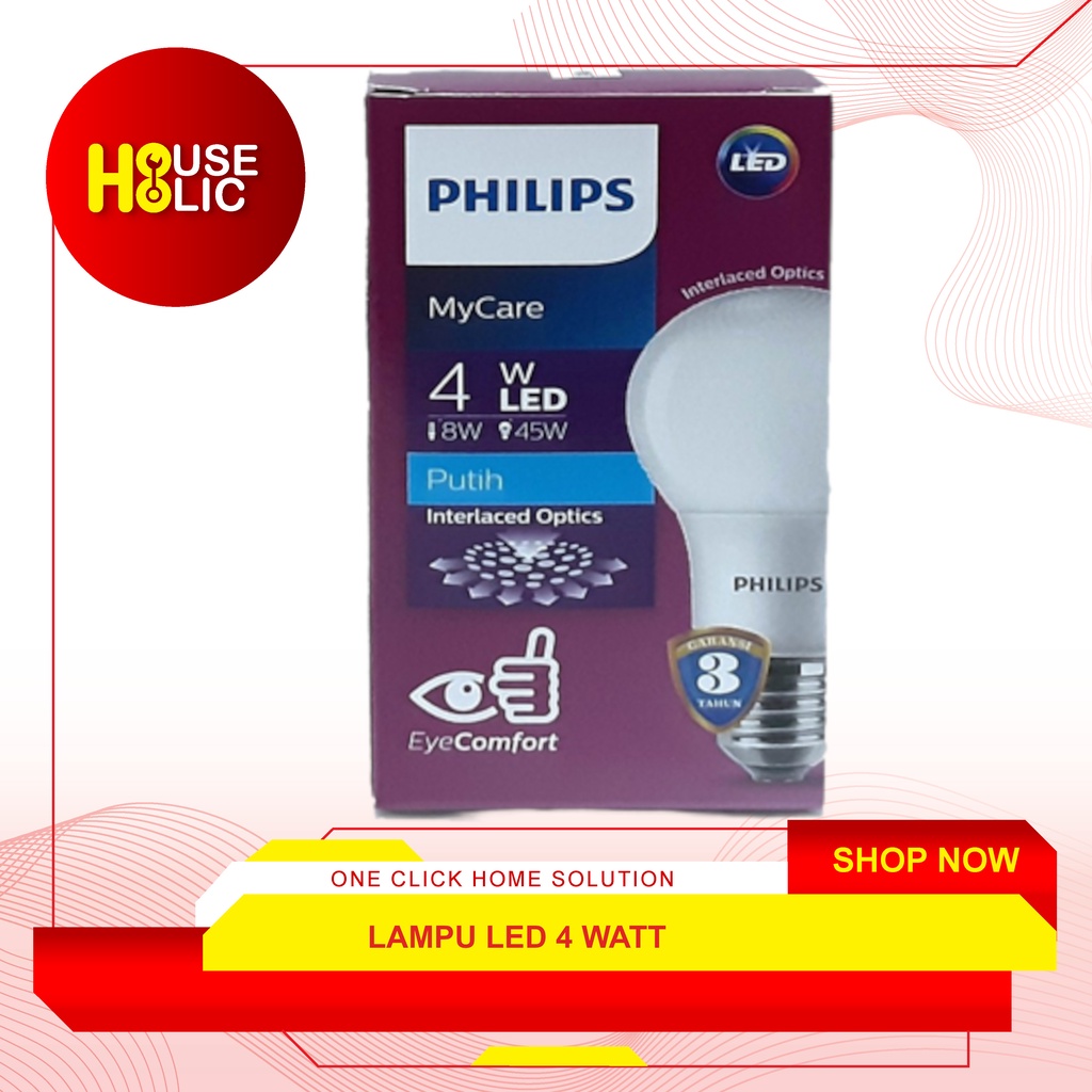 Philips Lampu LED MyCare 4W / Balon Lampu / Bohlam Lamp 4 Watt Bulb