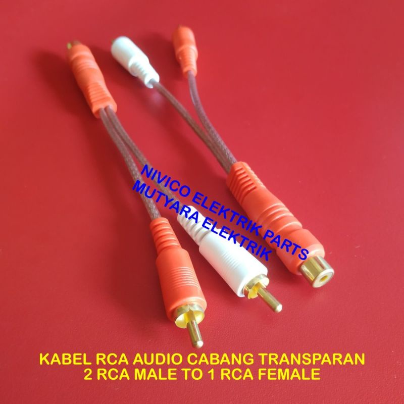 Kabel Rca Cabang Y 2 Rca Male To 1 Rca Female Jack Audio Jumper /Kabel Jumper 2 Rca Male To 1 Female