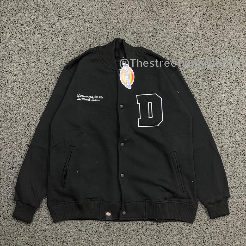 Jaket Varsity Dickies Logo D Hitam