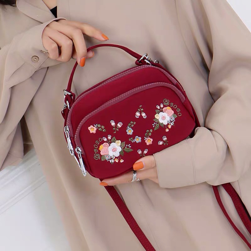 Sling Bag Floral Tas Selempang Wanita Bordir Bunga import