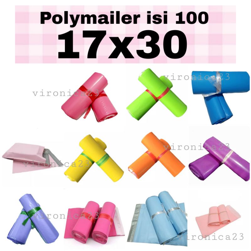 

(100 pcs) PLASTIK POLYMAILER ONLINE SHOP 17x30