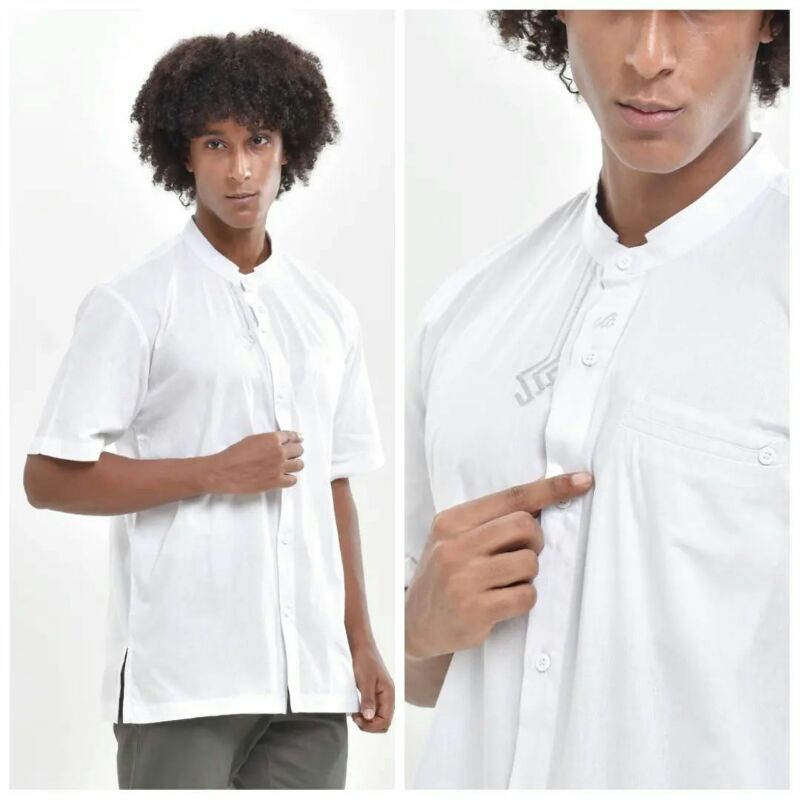 KEMKO BALQA RABBANI - BAJU KEMKO YAQZAN -KEMEJA KOKO RABBANI LENGAN PENDEK - KEMEJA KOKO PUTIH - BAJ