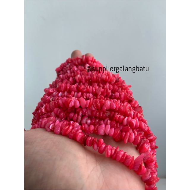 kerikil kerang DARK PINK borneo 1cm bahan batu campur aksesoris warna