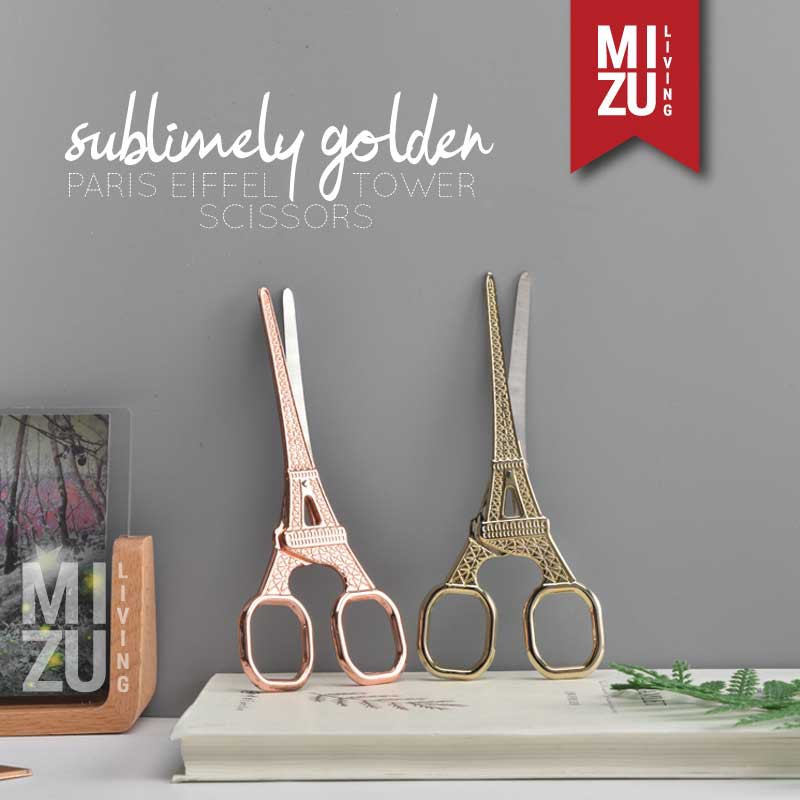 

SUBLIMELY GOLDEN PARIS EIFFEL TOWER SCISSORS Gunting Emas Dekorasi Unik Cantik Craft Office Scissors