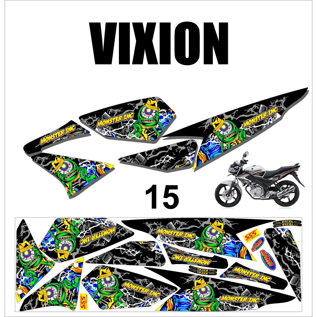 (cod)  VIXION OLD. Sticker Stiker Striping Lis Variasi Vixion Old Murah Desain DS OLD - 15