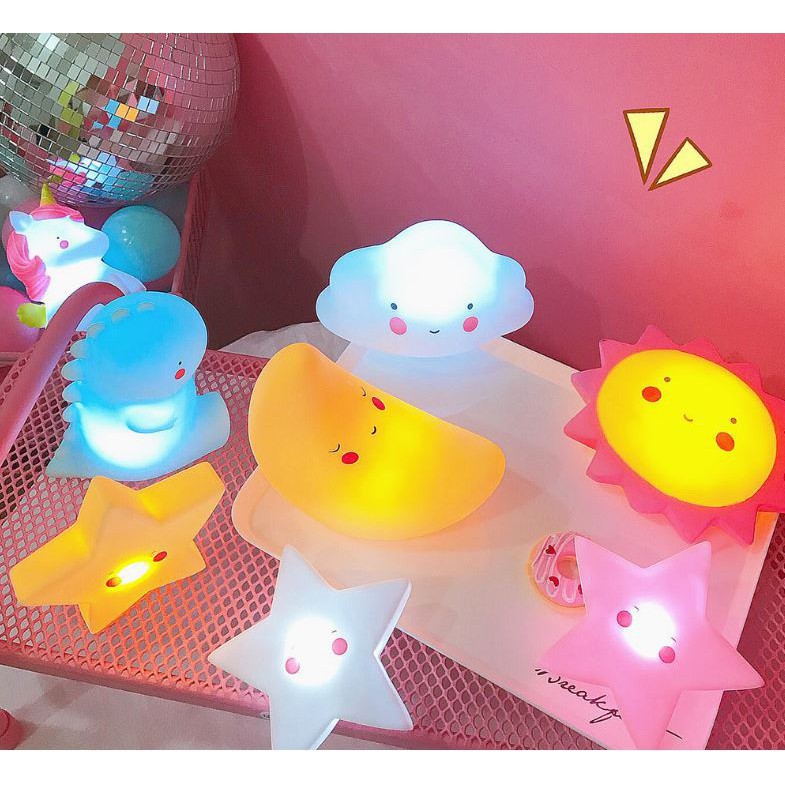 ☛TK☚ R202 LAMPU TIDUR MOTIF AWAN / BINTANG / BULAN LED LAMPU TIDUR BATERAI BERKUALITAS  IMPORT