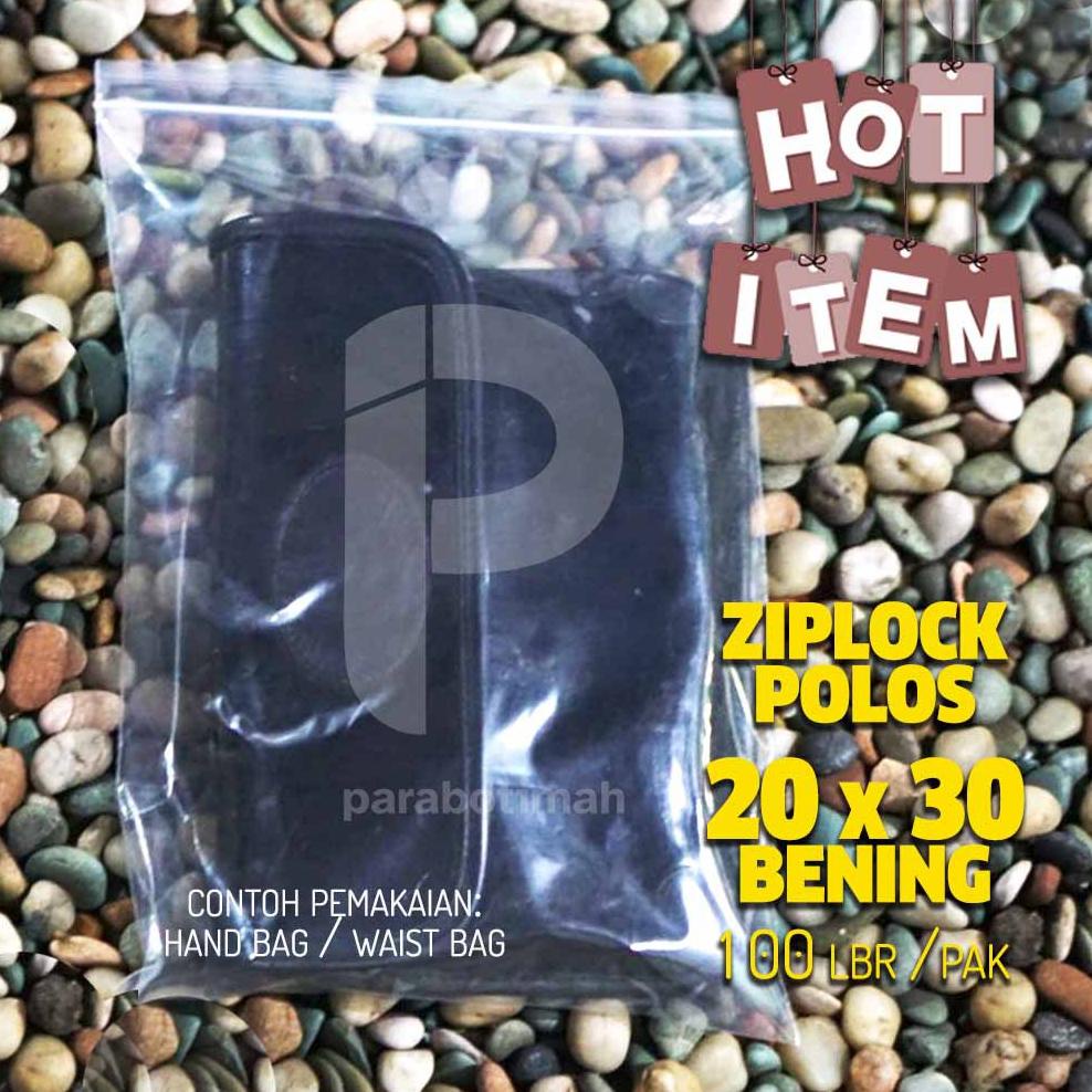 PLASTIK KLIP BENING 20 X 30 ZIPLOCK MURAH TEBAL SABLON SAMBAL KULINER FASHION TRAVELING READY STOCK 