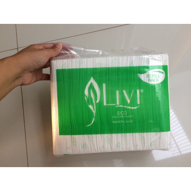 Hello Facial Tissue Livi Tissue Wajah 554gr 600s 600 sheet Refill Pack 2ply - 1 PCS