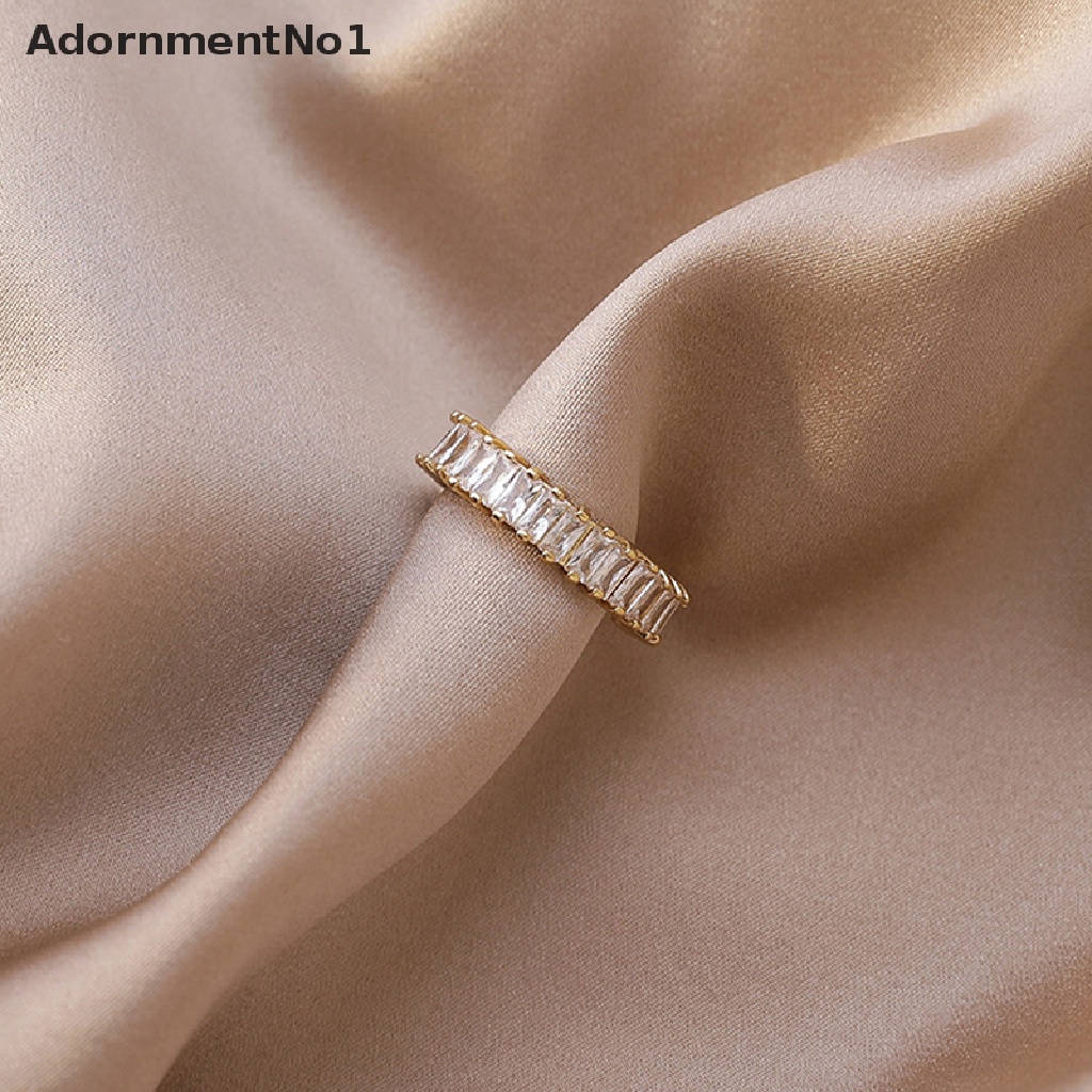 (AdornmentNo1) Cincin Terbuka Adjustable Elegan Motif Geometri Aksen Hollow Untuk Perhiasan Wanita