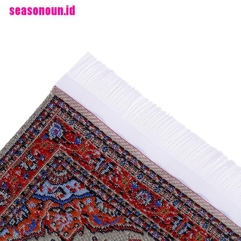 Seasonoun Mainan Miniatur Karpet Tenun Motif Bordir Bunga Untuk Aksesoris Rumah Boneka 1: 12