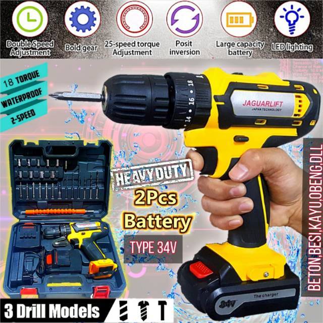 Mesin bor baterai 32v JAPAN. Terlaris impact drill cordless charger beton kayu besi elektrik uchiha