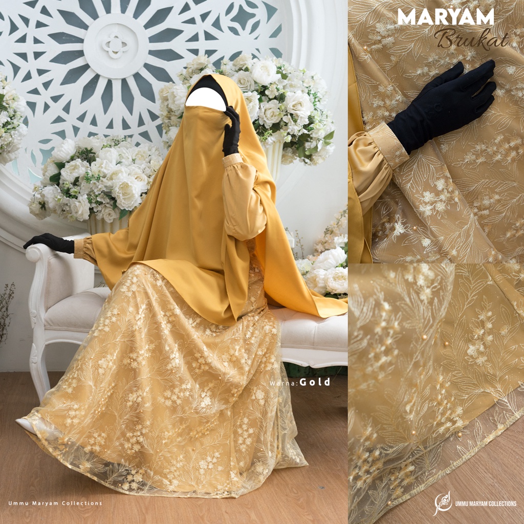 Marbruk | Ummu Maryam Collections | Gold | Fashion Wanita Muslimah | Brukat Ori | Brukat Premiumm | 