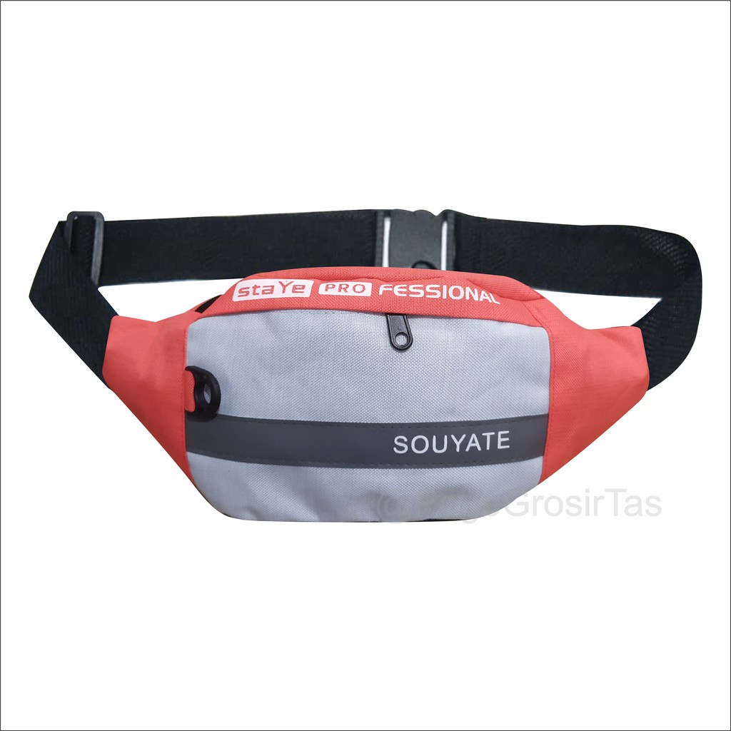 Tas Pinggang Waistbag Pria Selempang Bahu Cowok Model Kombinasi 2 Warna - PG - 8834