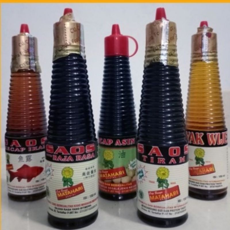 HALAL minyak bawang garlic oil wijen saus saos raja rasa tiram ikan kecap asin inggris bunga matahari mentari 150 ml sesame oil kedelai harum