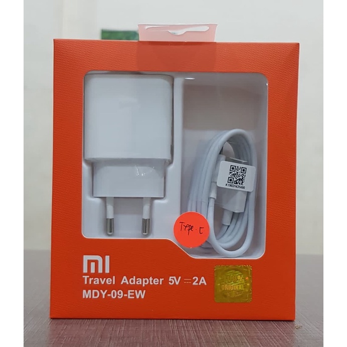 Charger Xiaomi Redmi Note 7 2A Type C Original