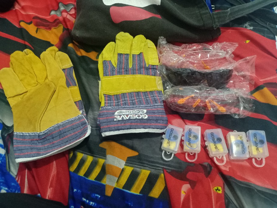 Sarung Tangan Kombinasi Ecogrip Gosave  Safety Kerja Las Kulit