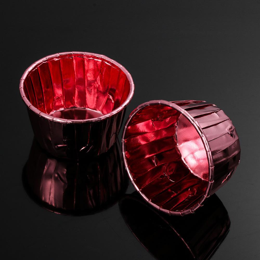 R-FLOWER Cupcake Wrappers DIY Coated Cake Liner Gold Silver Crimping Muffin Cases