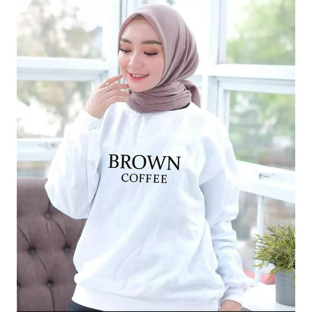 KIYOREN BAJU ATASAN BROWN COFFEE WANITA-BAJU DISTRO CEWEK KEREN LENGAN PANJANG MASA KINI BAJU MUSLIM WANITA DEWASA