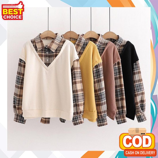 Top Blouse Murah Kekinian Baju Atasan Muslim Wanita Korean Style Ootd Hijab Fashion Sailor Top Blous