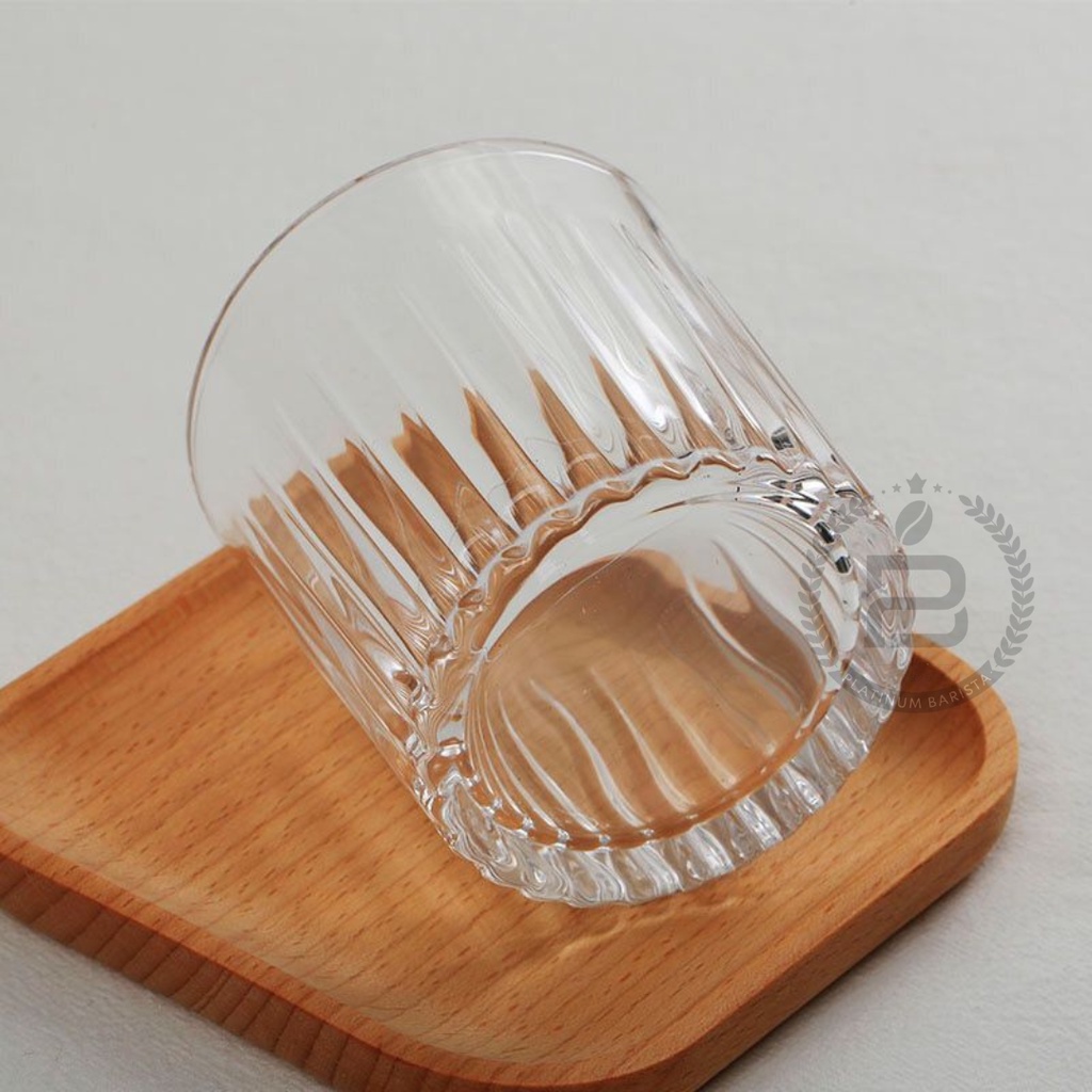 coffee striped glass chip 280ml frappuccino dessert gelas kaca kopi cangkir elegant simple clasic