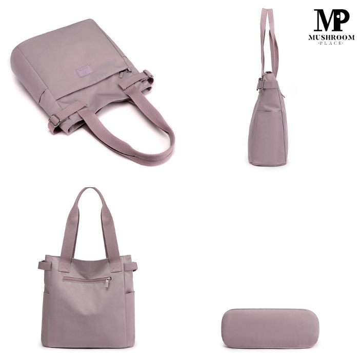 Tas Totebag Cewek Bahan Nilon Warna Pastel Terbaru - Tas Kerja Wanita Kasual Multifungsi - Ladies Shoulder Bag Import Model Korea