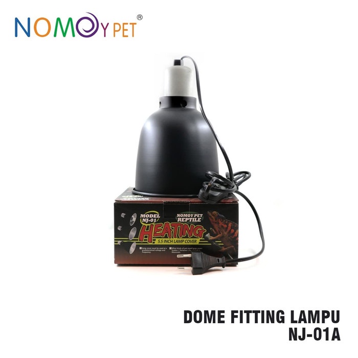 Fitting Lampu Aluminium Light Dome 14 x 19.5cm Nomoy NJ01 AA Fitting Reptil Kura Sulcata Aldabra