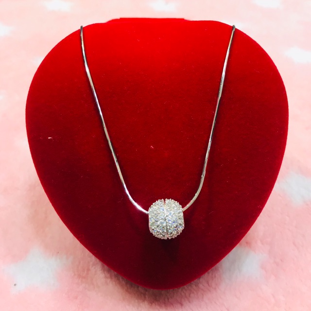 KALUNG MAINAN PERMATA SILVER925 /LPIS EMAS PUTIH ASLI KM010