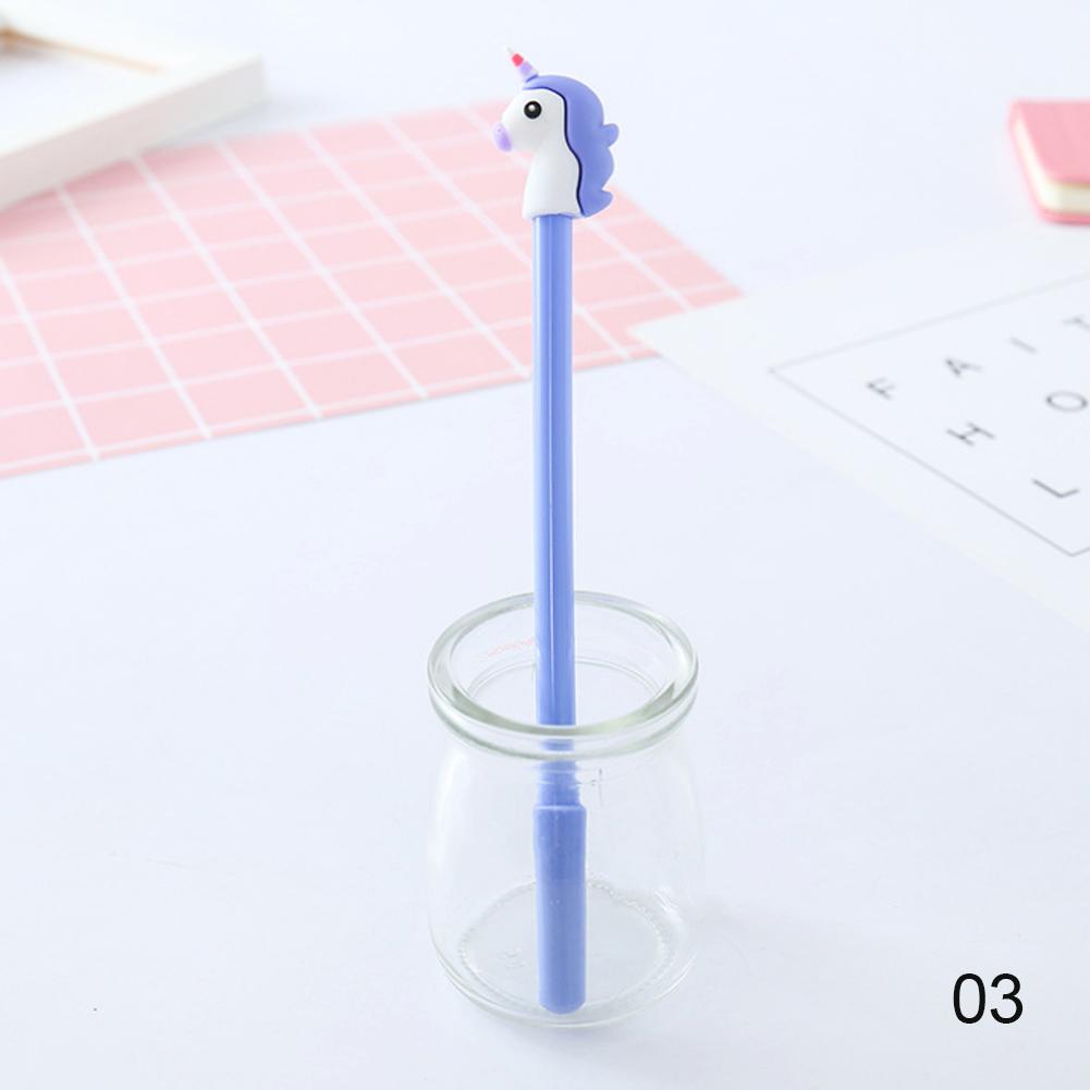 【TK】4 Patterns Cartoon Unicorn Gel Pen Kawaii Stationery 0.5 MM Cute Pen Black Ink School Office Supply