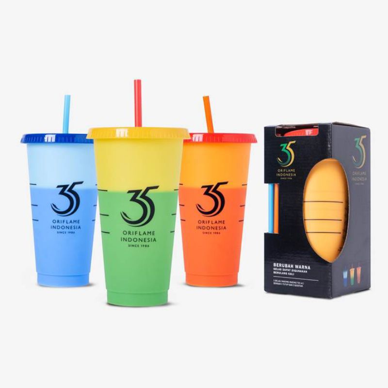 alami Gelas 3 warna / Gelas 3in1