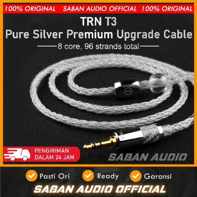 TRN T3 8 Core Pure Silver Cable For KZ EDX KZ ZSN PRO X KZ ZST X KZ ZSN PRO KZ DQ6 KZ ZS3 QKZ VK4