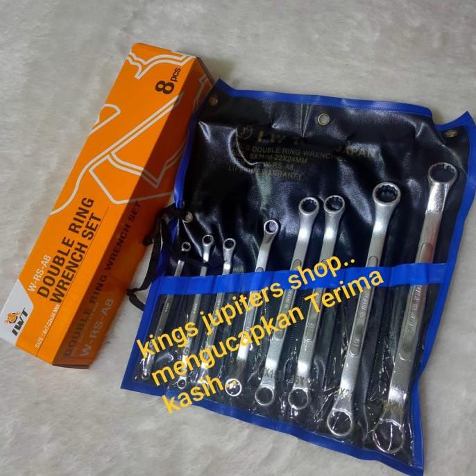 Kunci ring ring set IWT 8pc 6mm sd 24mm CRV JAPAN kunci dobel ring IWT