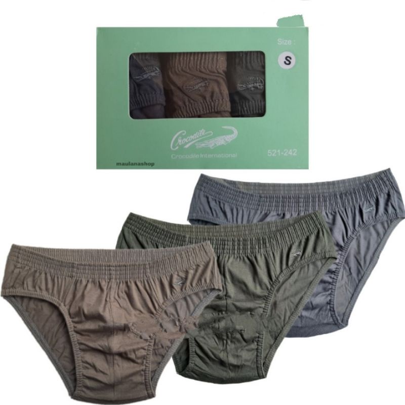 CROCODILE Cd Pria Brief KATUN 521-242 Sekotak Isi 3Pcs