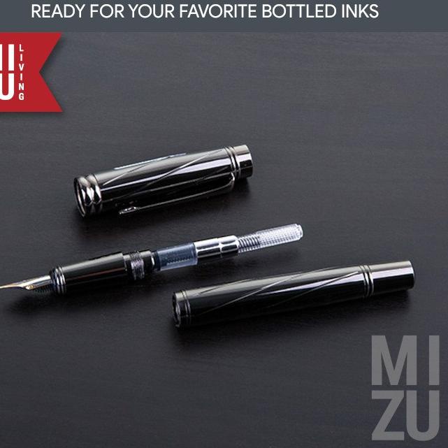 

Super Produsen MIZU NERA Fountain Pen 22K Gold-Plated Stainless Steel Iridium Nib M