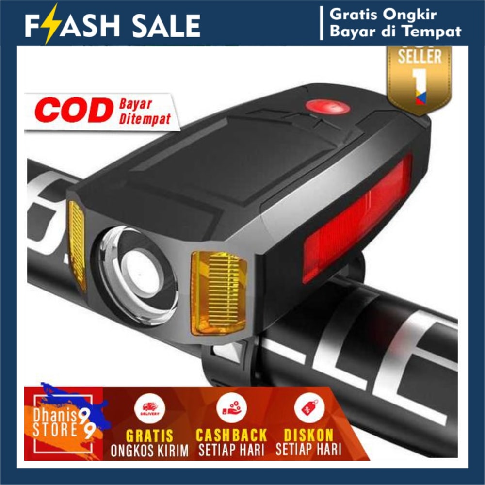 186 Lampu Sepeda Murah Lamp Depan Sepedah Gunung Klakson Speda Terbaru COD