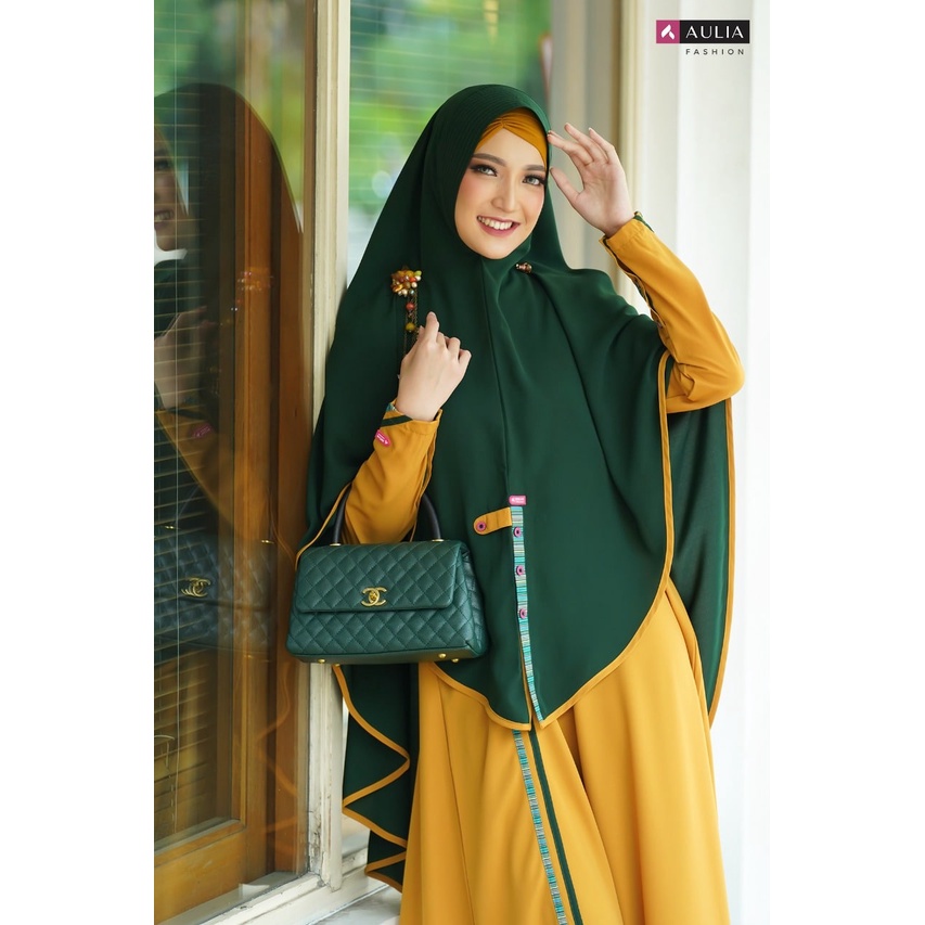 GAMIS AULIA TERBARU SAFRINA SAFRON EMERALD GAMIS SET JILBAB GAMIS SYARI