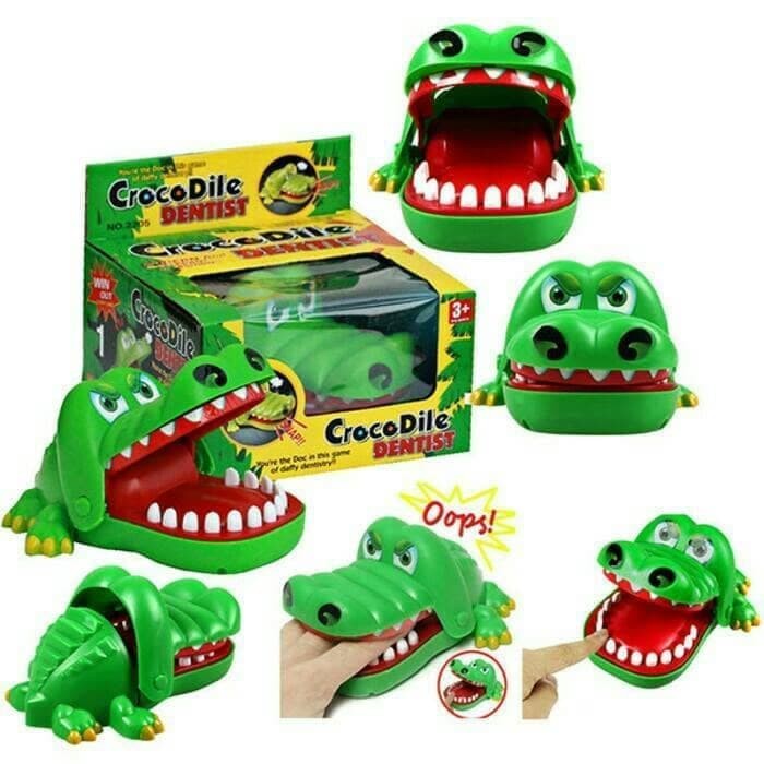 Mainan Gigit Buaya - Slime Guar Gum - Pie Face Game Mainan Jebakan Crocodile Dentist Game Mainan