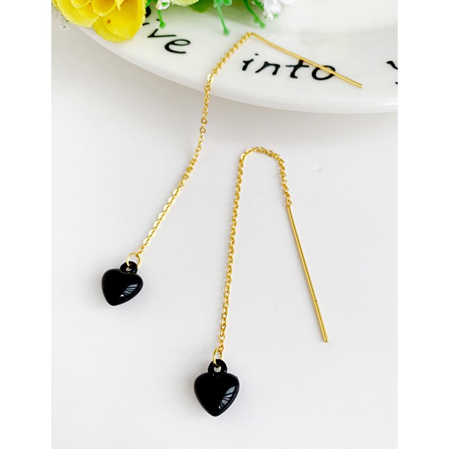 LRC Anting Tusuk Fashion Alloy Resin Love Ear Line F7547X