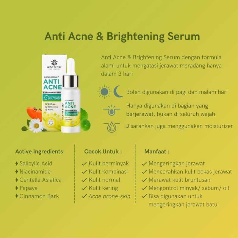 AZARINE Anti Acne &amp; Brightening | Marvel Edition Acne Spot Serum Jerawat