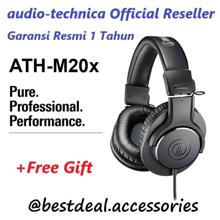 Audio Technica ATH-M20X Headphone Garansi Resmi (Spt ATH M40X M50X)