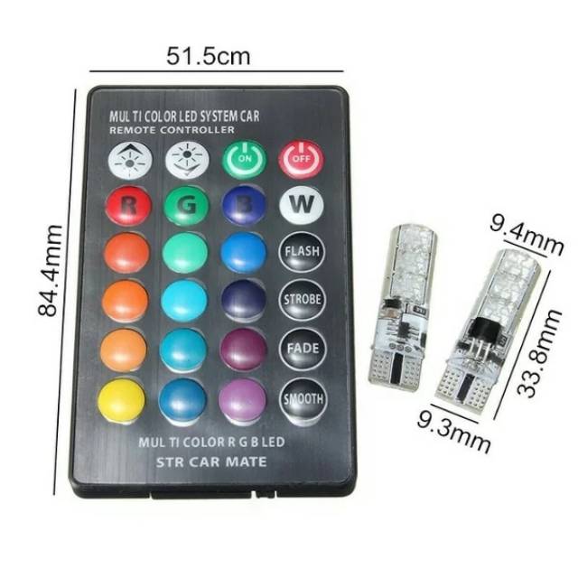 LED T10 REMOTE BISA DI GANTI GANTI WARNA