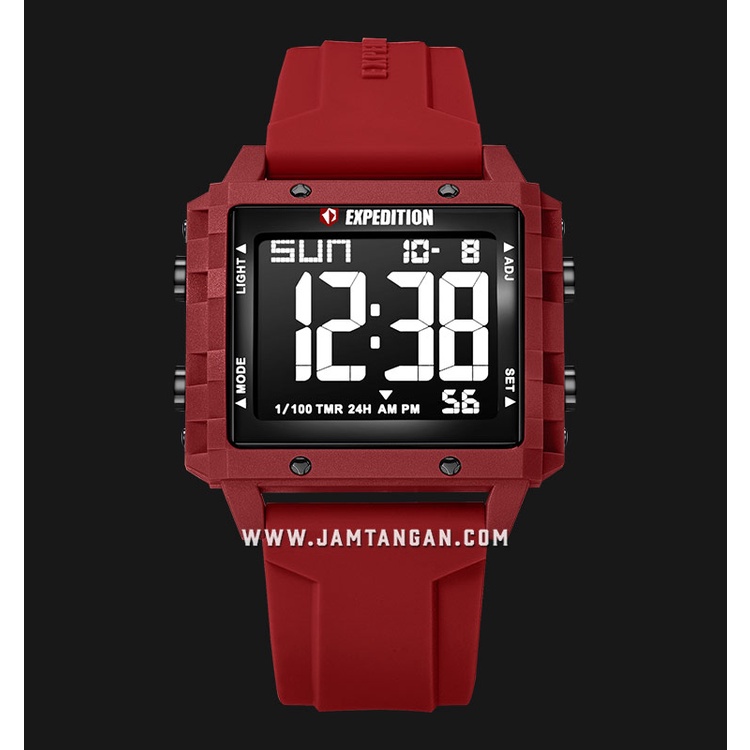 Expedition E 6817 MH RIGREBA Digital Dial Red Rubber Strap