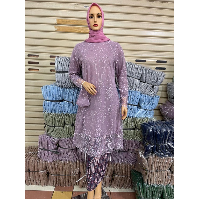 PROMO SET TUNIK TULLE MUTIARA BORDIR / SET TUNIK TULLE MUTIARA BORDIR / SET TUNIK PESTA