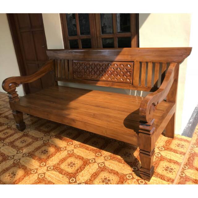 Bangku taman , bale-bale kayu jati