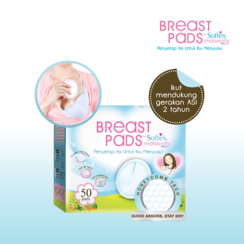 BREASTPADs 50 Pads  - Penyerap Asi Untuk Ibu Menyusui Softex Maternity breast pad rembesan