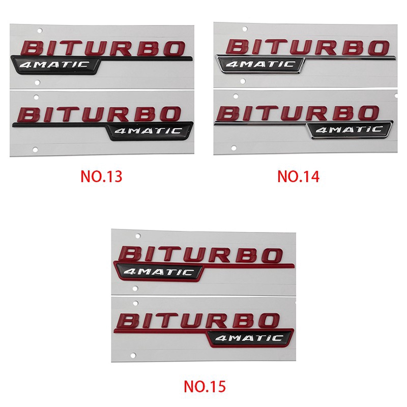 Night knight 2pcs Stiker Emblem Tulisan Turbo 4 Matic Biturbo 4matic Bahan Plastik Abs Untuk Bagasi Belakang Mobil Mercedes Benz W203 W204 W210 W211 Sls Glk W124 W168