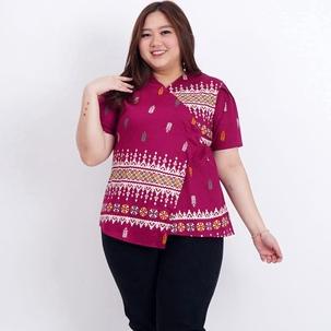 BAJU ATASAN BATIK BLOUSE BATIK WANITA LD 120cm JUMBO BIG SIZE 309 XXL XXXL BAJU HAMIL KERJA KANTOR K