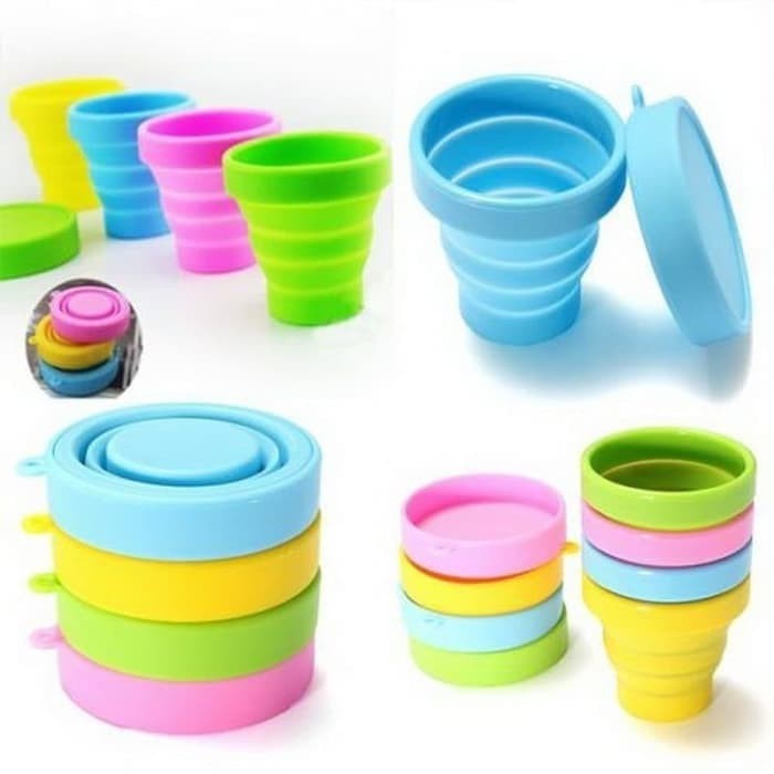 Type SGL008 Silikon Gelas Lipat Portable Cup Travelling Praktis