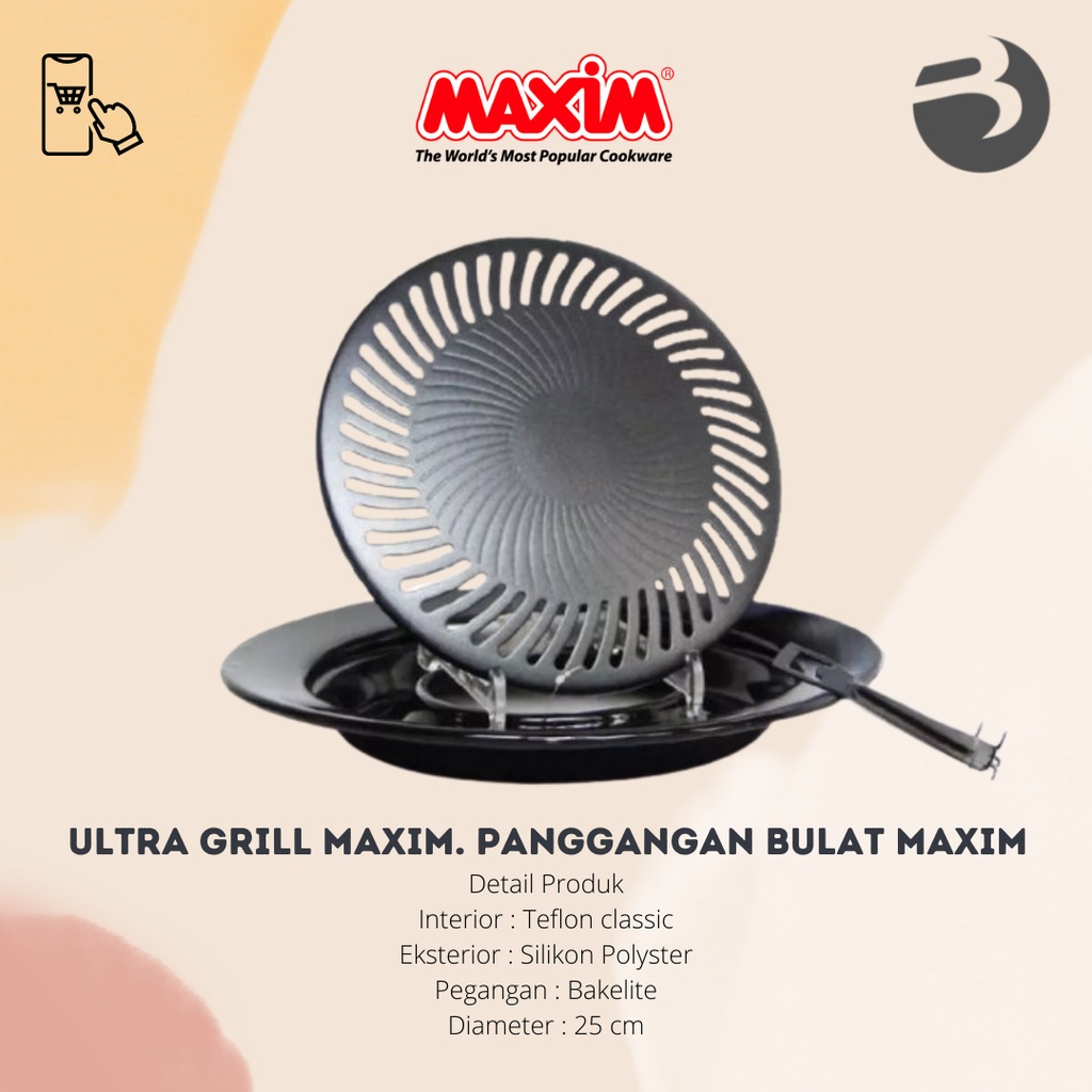 [TERLARIS] Ultra Grill Maxim. Panggangan Bulat Maxim Kompor. Peralatan BBQ / Pemanggang