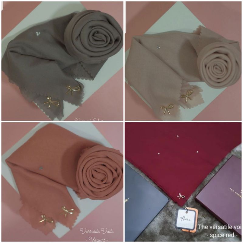 REFANKA | Hijab Versatile By Renka - Kerudung Hijab Segiempat Motif - Bahan Voal Ultimate - Ukuran 1