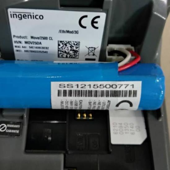 COD Battery mesin edc ingenico move 2500 baterai baru original mesin edc bri bni bca mandiri